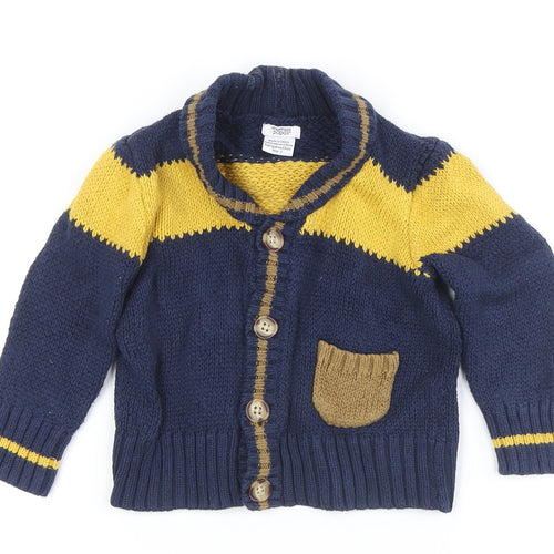 Mamas & Papas Boys Blue Collared Cardigan 1-2 Years