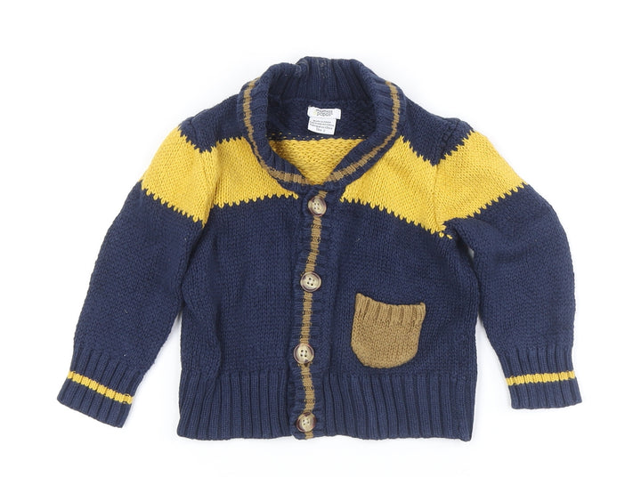 Mamas & Papas Boys Blue Collared Cardigan 1-2 Years