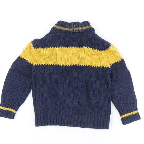 Mamas & Papas Boys Blue Collared Cardigan 1-2 Years