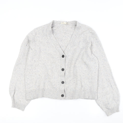 Seasalt Cornwall Grey Women's V-Neck Cardigan Size 16