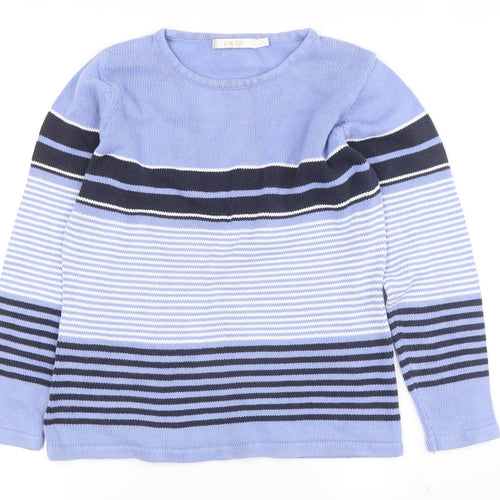 EWM Women's Multicoloured Striped Pullover Jumper - S