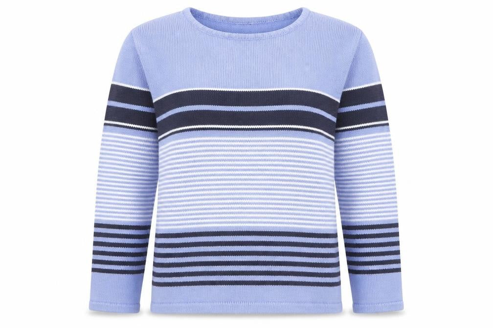Front view of EWM Women's Multicoloured Striped jumper - S