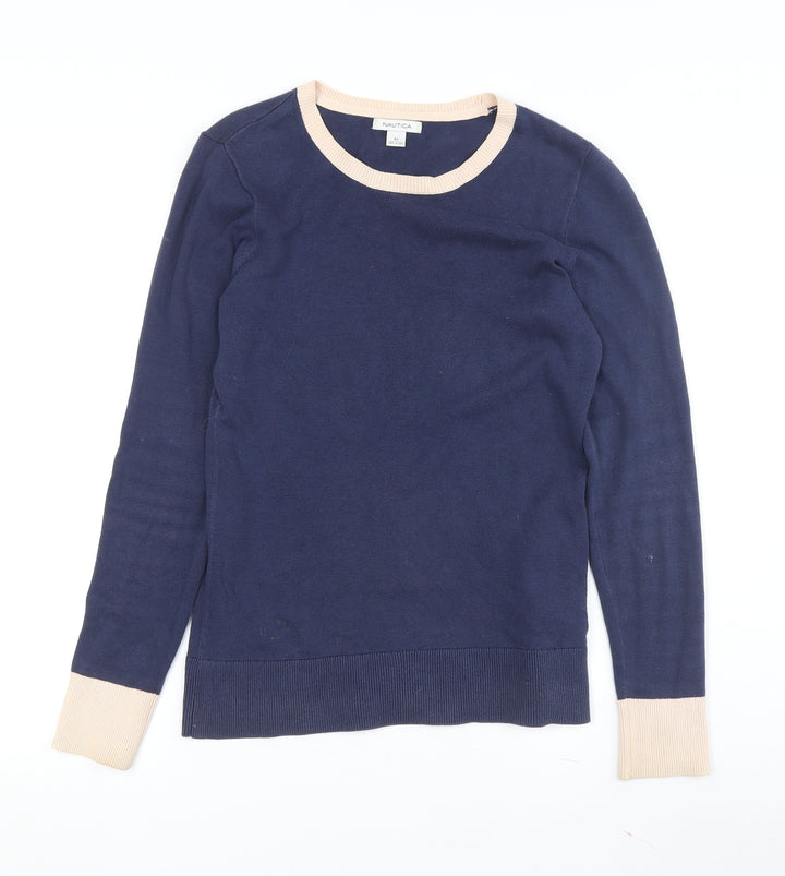 Nautica Women's Blue XS Crew Neck Pullover Jumper