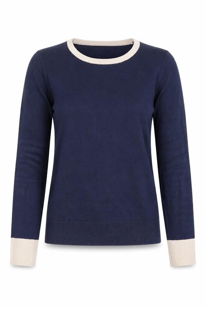 Front view of Nautica Women's Blue XS Crew Neck jumper