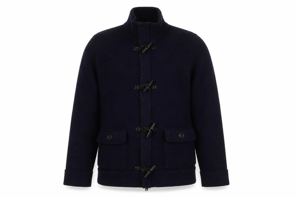 Front view of Gap Men's Blue XL Knit Wool Toggle Jacket