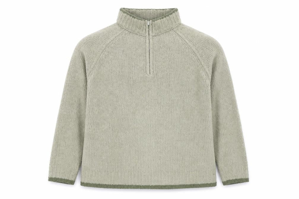 Front view of Peter Storm Men's Beige 1/4 Zip Fleece Sweatshirt M