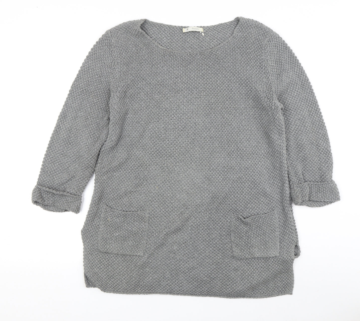 Monari Women's Grey Tunic Jumper Size 14
