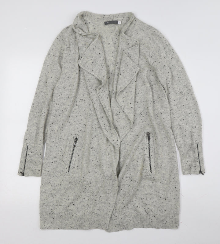Mint Velvet Women's Grey Cardigan Size 10 with Zip Accents
