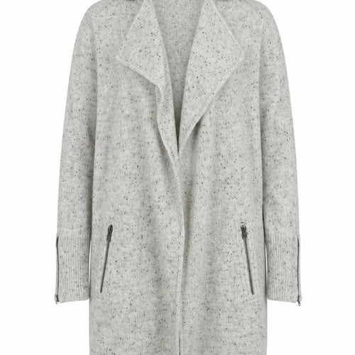 Mint Velvet Women's Grey Cardigan Size 10 with Zip Accents