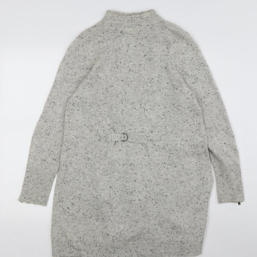 Mint Velvet Women's Grey Cardigan Size 10 with Zip Accents