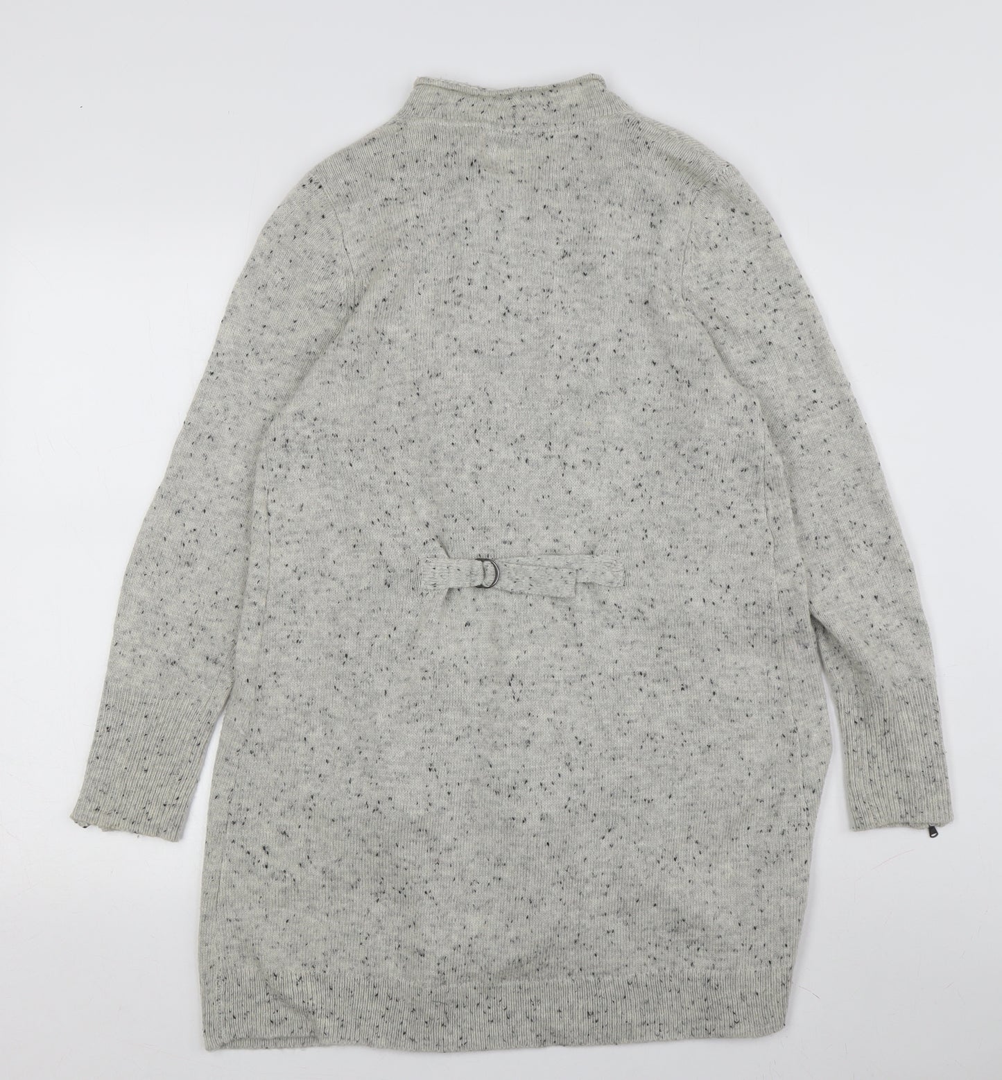 Mint Velvet Women's Grey Cardigan Size 10 with Zip Accents