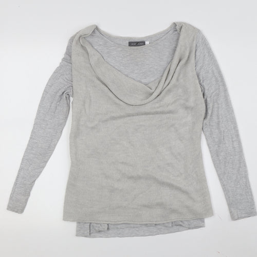 Mint Velvet Women’s Grey Cowl Neck Pullover Jumper Size 10