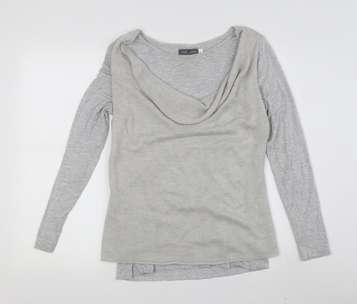 Mint Velvet Women’s Grey Cowl Neck Pullover Jumper Size 10