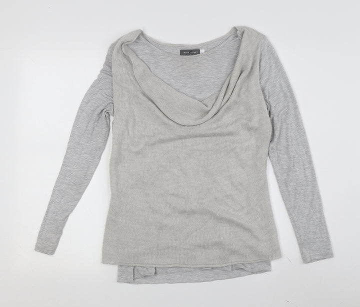 Mint Velvet Women’s Grey Cowl Neck Pullover Jumper Size 10