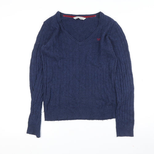 Crew Clothing Women's Blue V-Neck Pullover Jumper