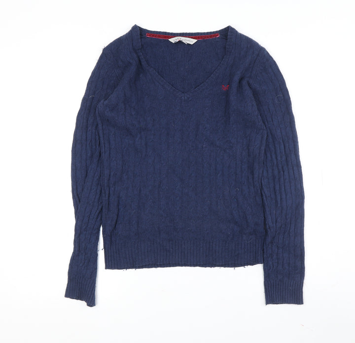 Crew Clothing Women's Blue V-Neck Pullover Jumper