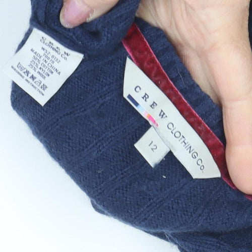Crew Clothing Women's Blue V-Neck Pullover Jumper