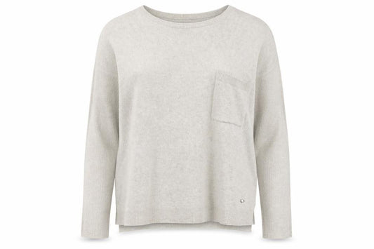 Front view of SET Women's Beige jumper Crew Neck, size 8