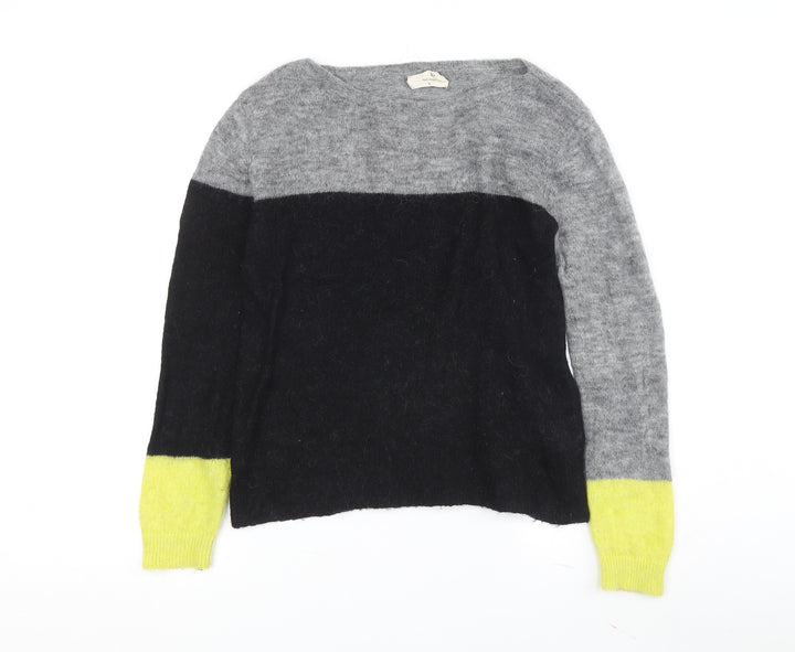 Harris Wilson Women's Black Grey Yellow Pullover Jumper S