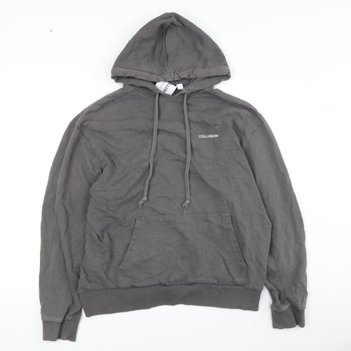 Collusion Grey Unisex Pullover Hoodie M
