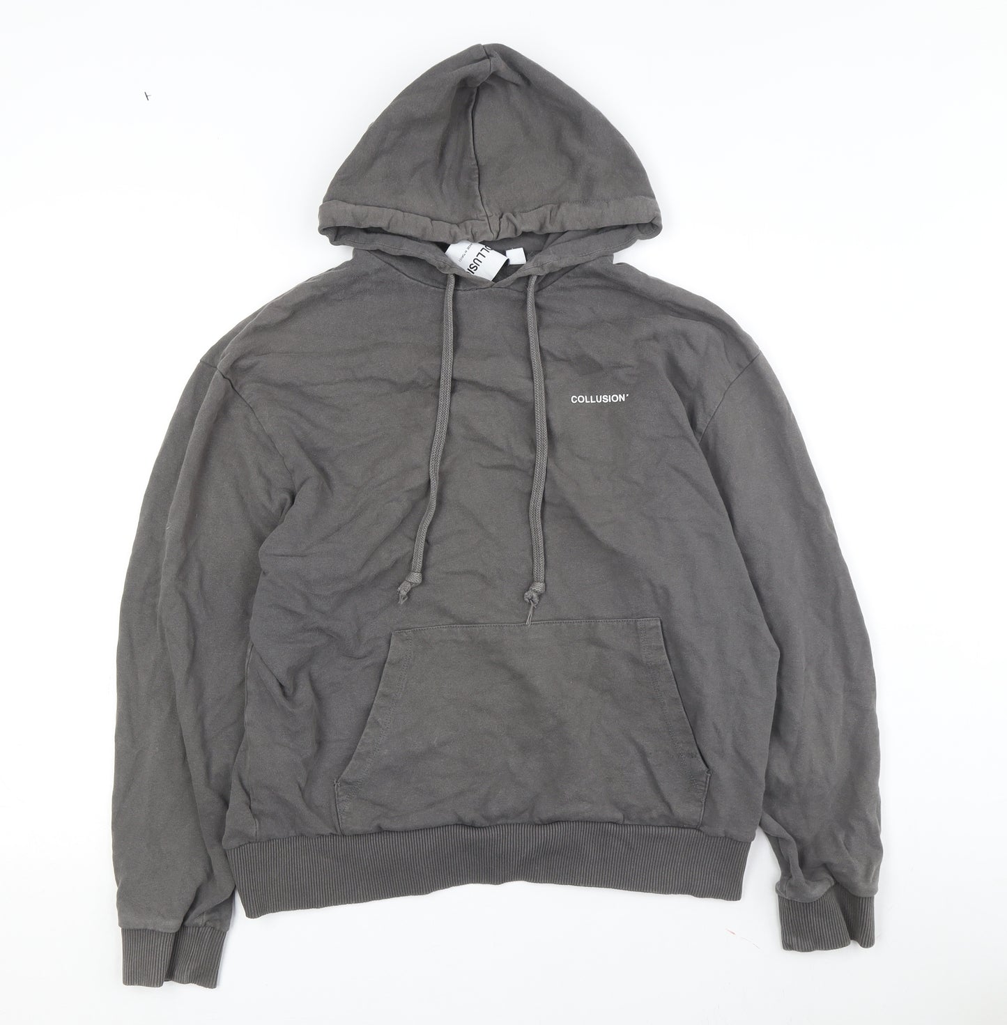 Collusion Grey Unisex Pullover Hoodie M