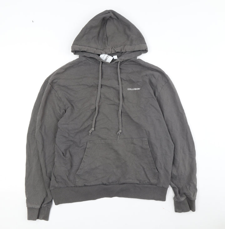 Collusion Grey Unisex Pullover Hoodie M