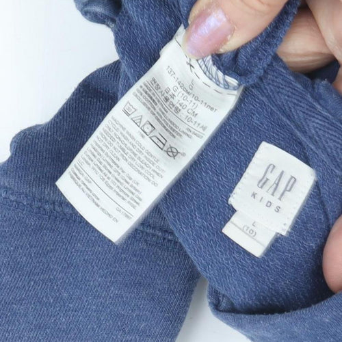 GAP Girls Blue Sequin Logo Hoodie L - Full Zip, Casual Wear