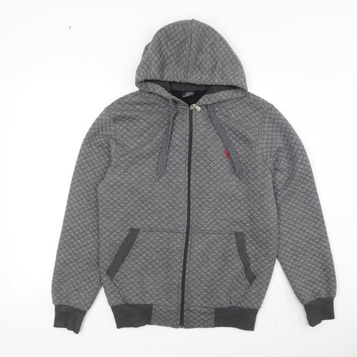 Ralph Lauren Men's Grey Geometric Full Zip Hoodie M