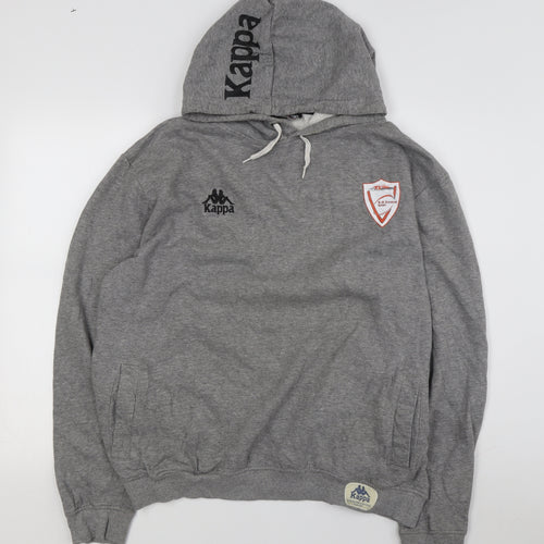 Kappa Men's Grey Pullover Hoodie XL Logo Accents