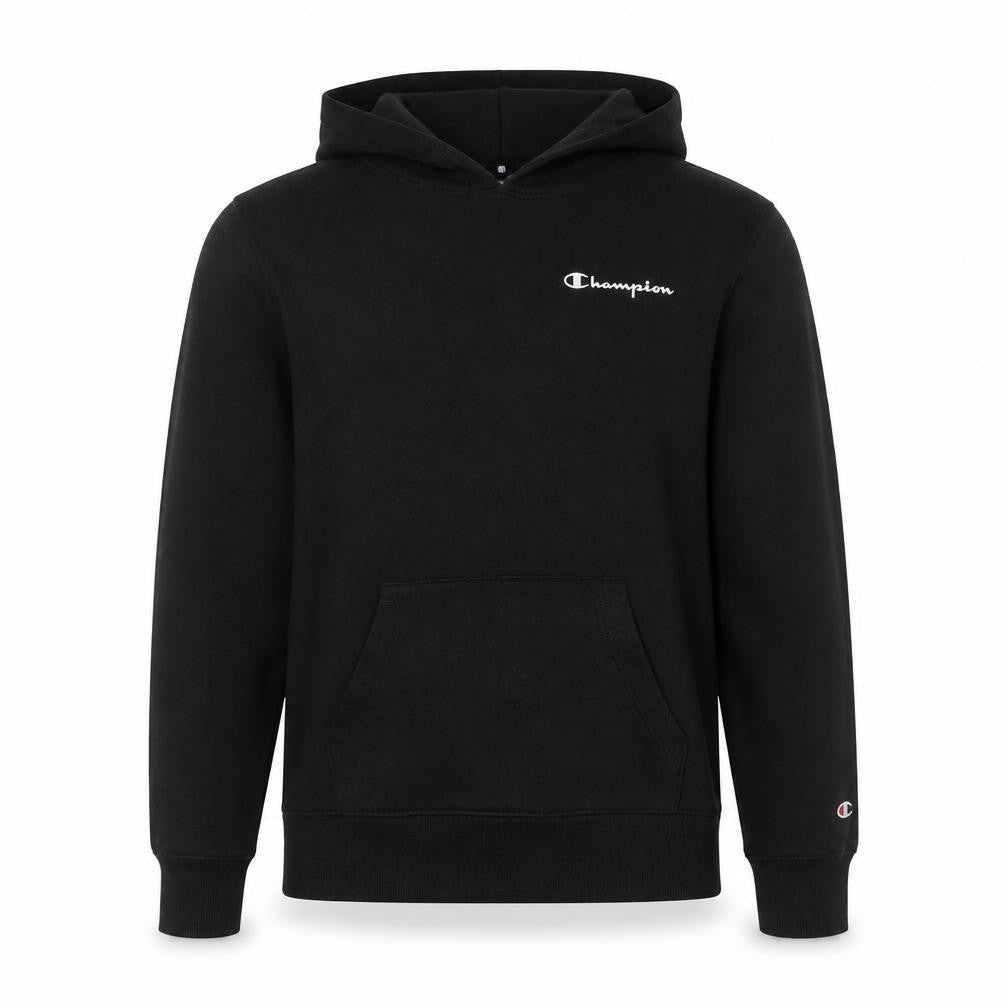 Front view of Champion Black Pullover Hoodie unisex adults, size S