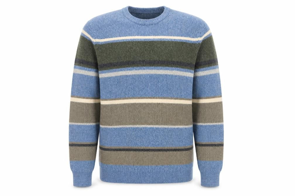 Front view of Marks & Spencer Men’s Blue 2XL Striped jumper