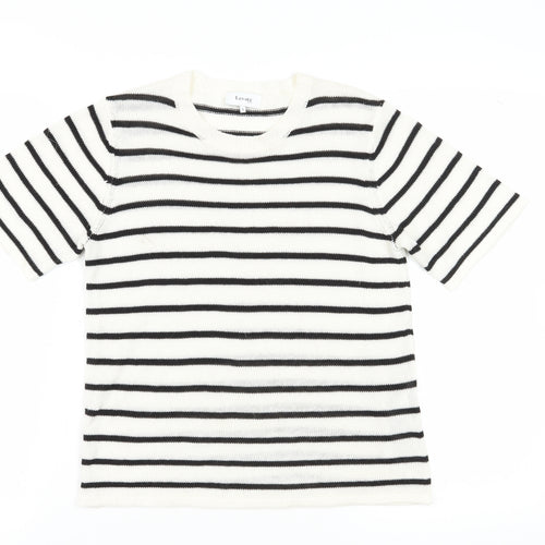 Levete Room Women’s Black & White Striped Pullover Jumper - S