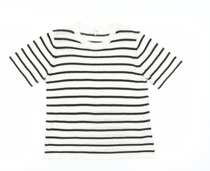 Levete Room Women’s Black & White Striped Pullover Jumper - S