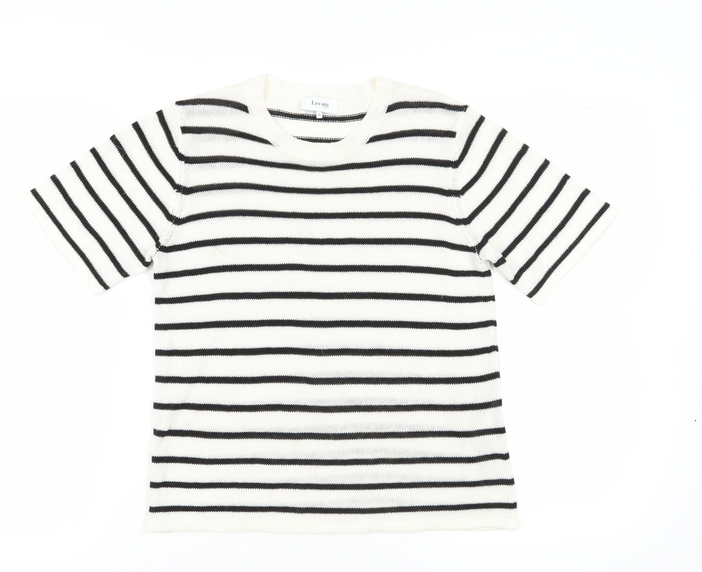 Levete Room Women’s Black & White Striped Pullover Jumper - S