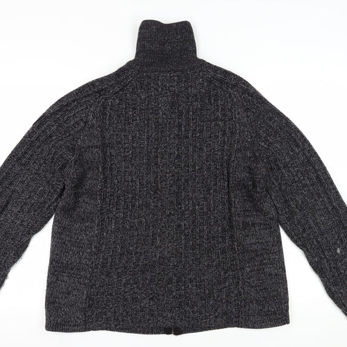 Next Men's Black Cable-Knit Full Zip Jumper Large