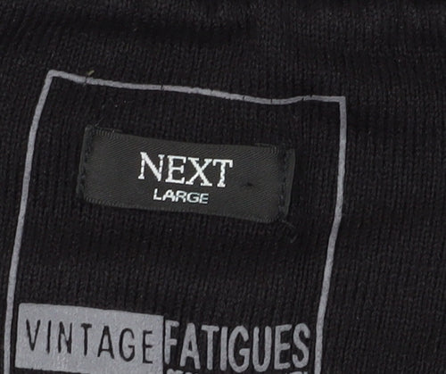 Next Men's Black Cable-Knit Full Zip Jumper Large