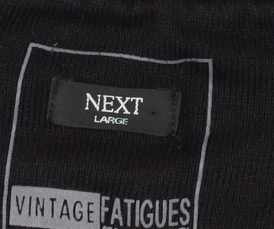 Next Men's Black Cable-Knit Full Zip Jumper Large