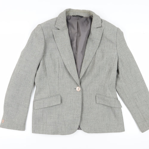 BHS Women's Grey Single-Breasted Suit Jacket Size 14