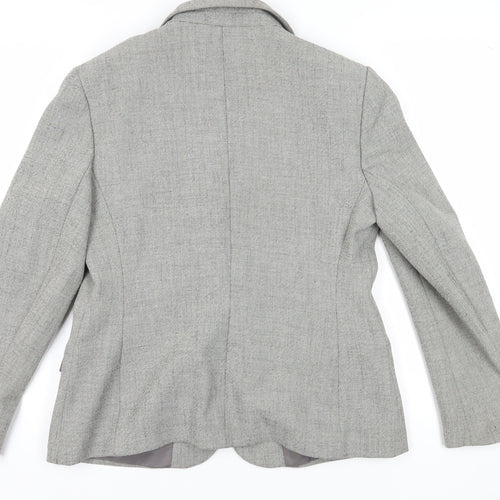 BHS Women's Grey Single-Breasted Suit Jacket Size 14