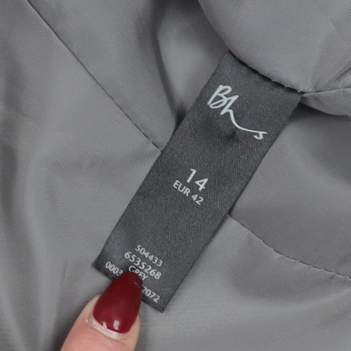 BHS Women's Grey Single-Breasted Suit Jacket Size 14