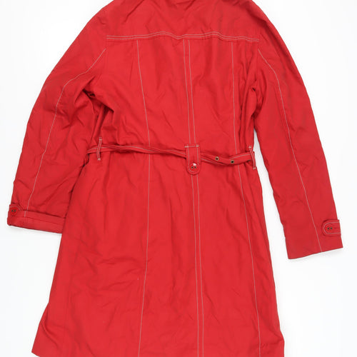 Wallis Women's Red Trench Coat, Size 16, Belted, Casual