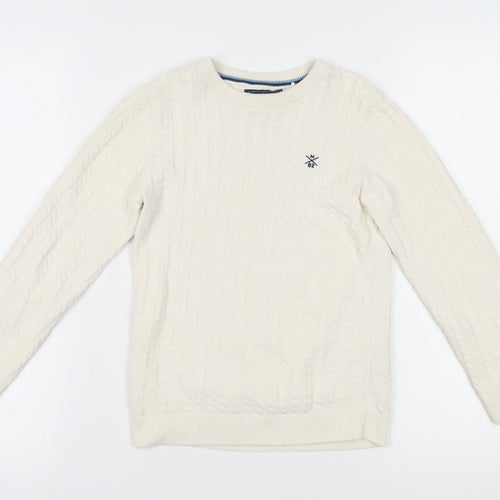 Next Girls Ivory Cotton Pullover Jumper, Size 8 Years