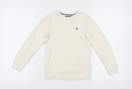 Next Girls Ivory Cotton Pullover Jumper, Size 8 Years