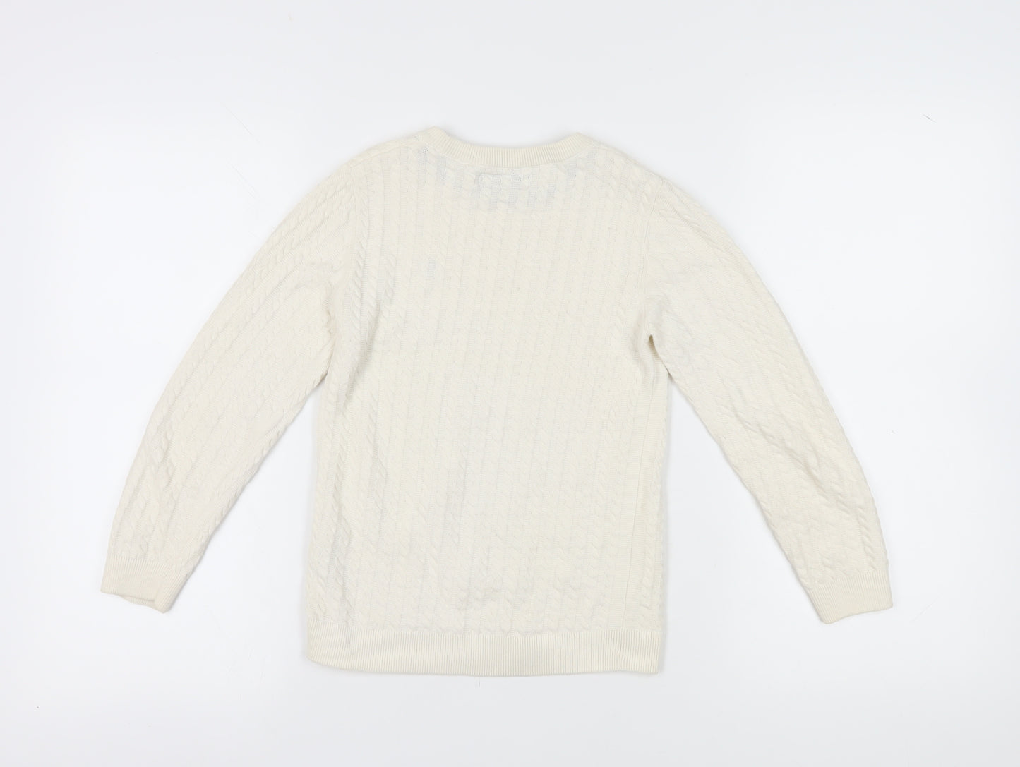 Next Girls Ivory Cotton Pullover Jumper, Size 8 Years