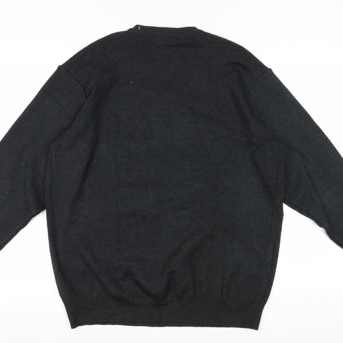 Platinum Men's Black V-Neck Pullover Jumper L