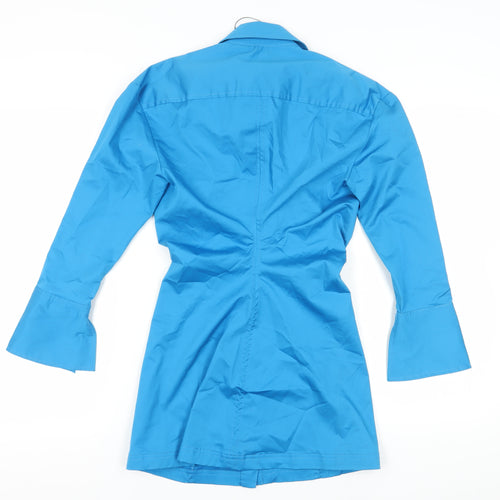 Zara Women's Blue Collared Shirt Dress, Size S