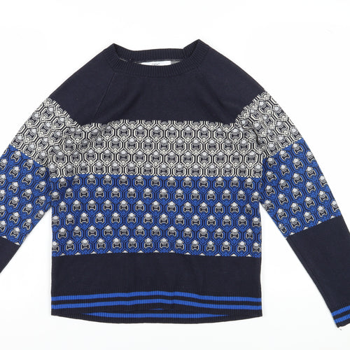 Next Women's Blue Geometric Jumper, Size S