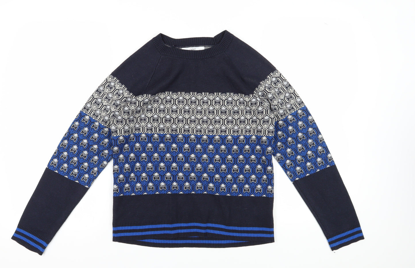 Next Women's Blue Geometric Jumper, Size S