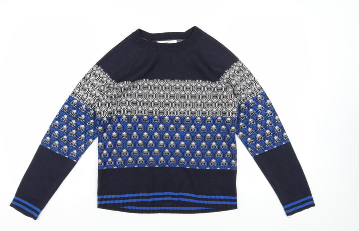 Next Women's Blue Geometric Jumper, Size S