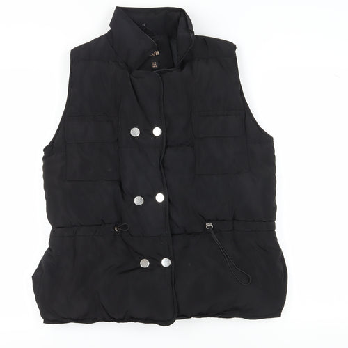 QED LDN Women's Black S Waistcoat Casual Classic